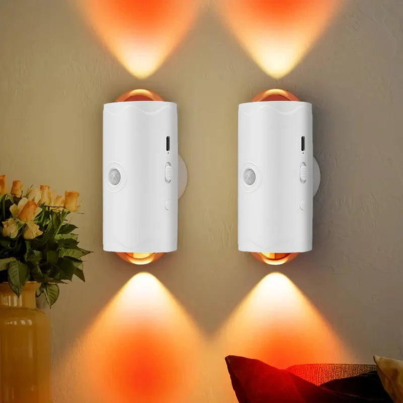 LED Magnetic Wall Sconce Lights, 7 Colors Rechargeable Battery Wall Lights,Cordless Motion Sensor Night Light for Steps, Bedroom - My Store
